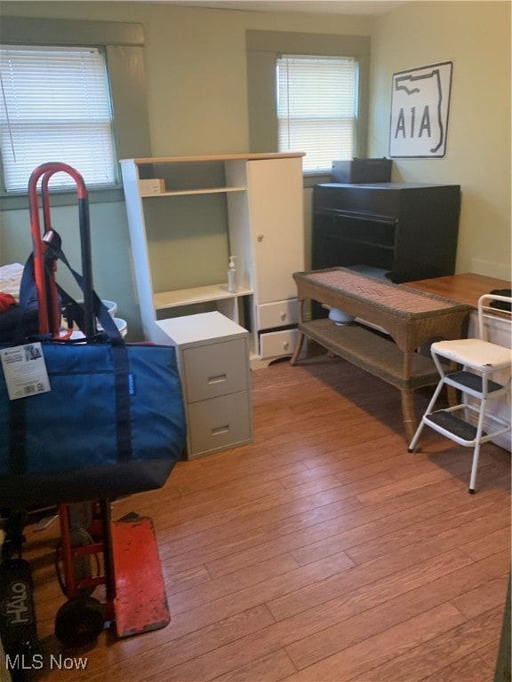 office featuring light wood-type flooring