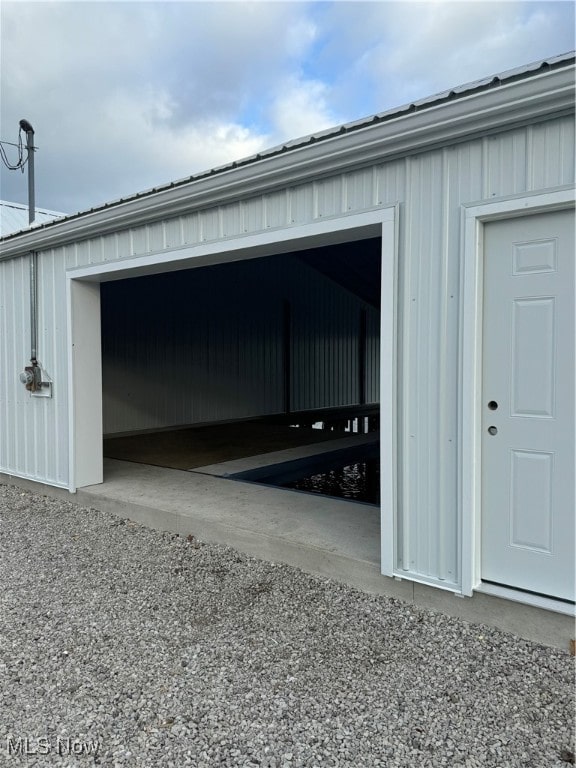 view of garage