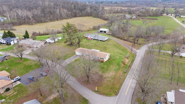 aerial view featuring a rural view