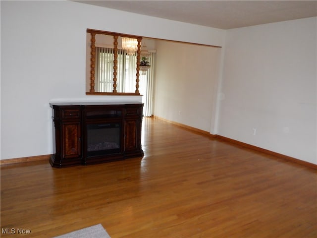 empty room with hardwood / wood-style flooring