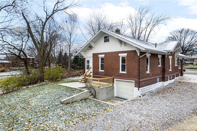 exterior space with a garage