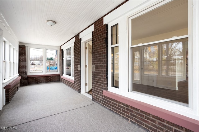 view of unfurnished sunroom