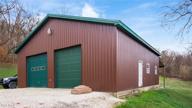 view of garage