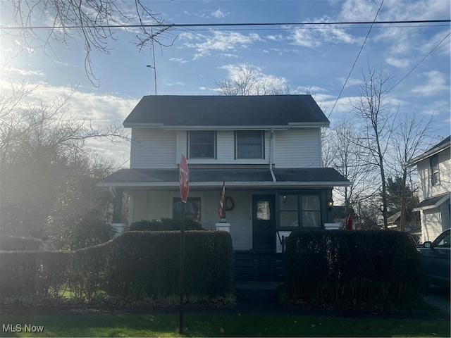 view of front property with covered porch