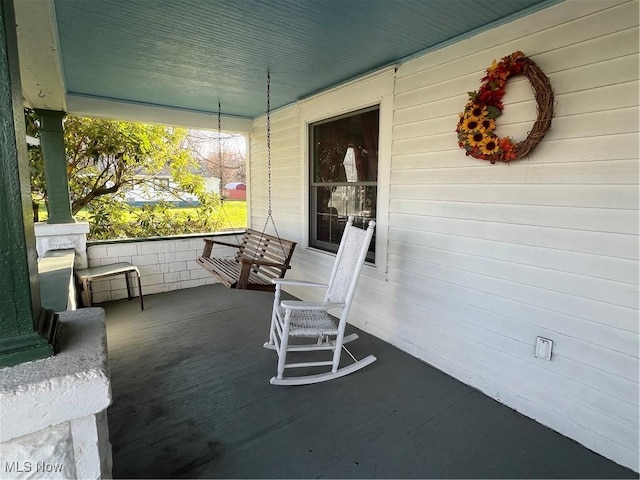 view of patio with a porch