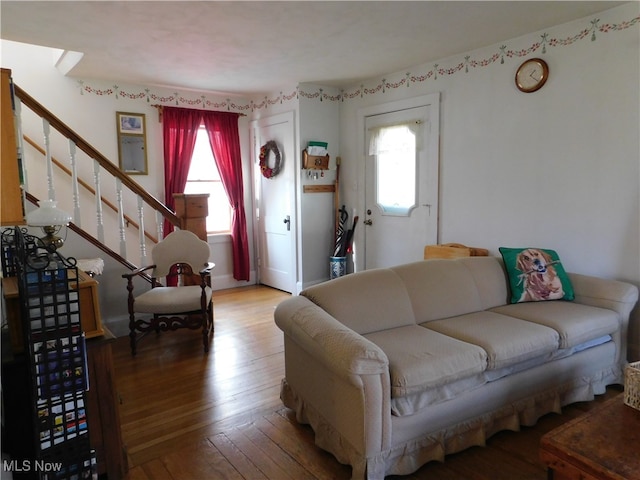 living room featuring wood-type flooring