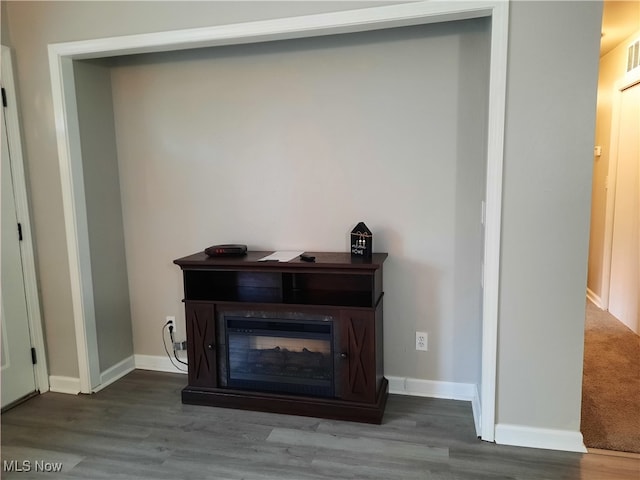 interior details with hardwood / wood-style floors