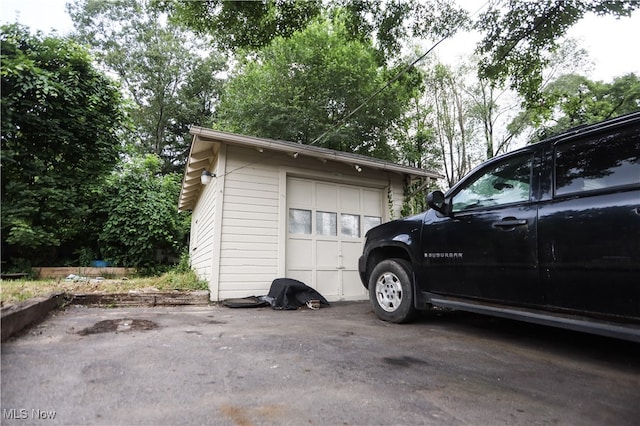 view of garage