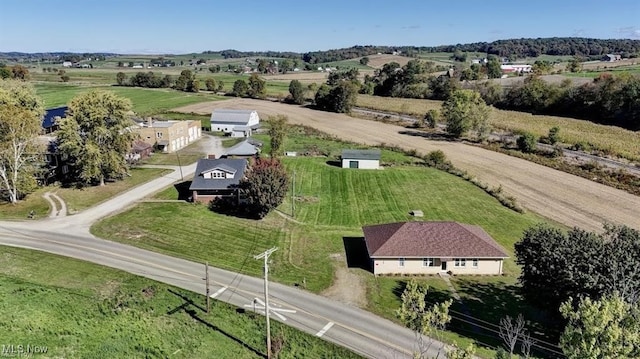 aerial view with a rural view