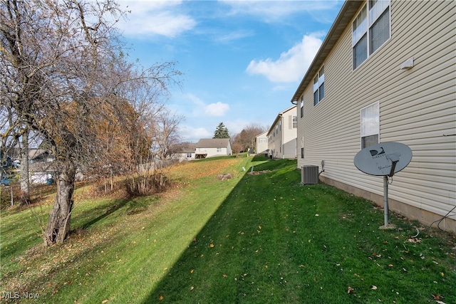 view of yard featuring cooling unit