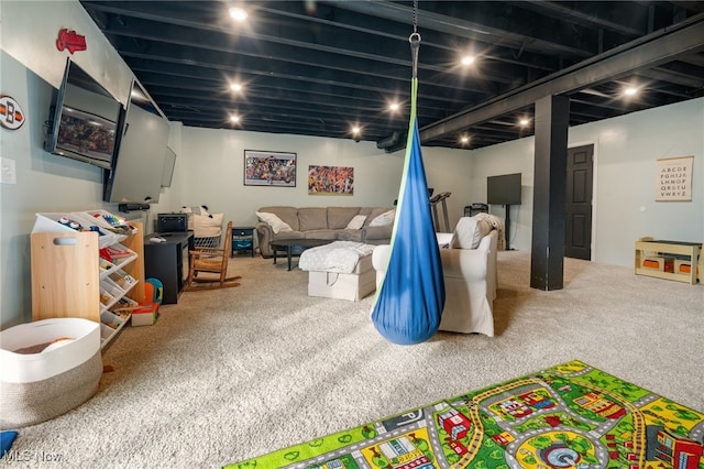 playroom featuring carpet