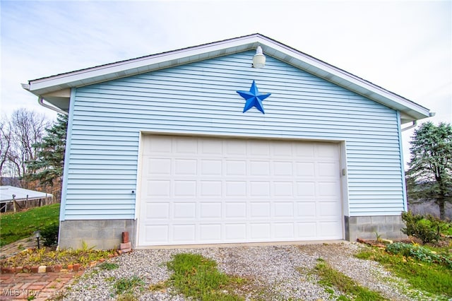 view of garage