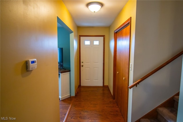 entryway featuring dark hardwood / wood-style floors