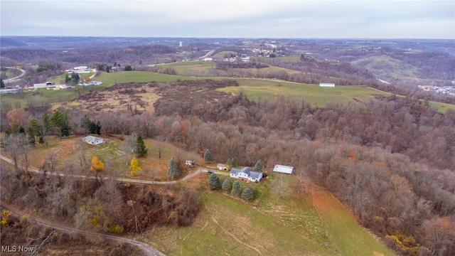 bird's eye view featuring a rural view