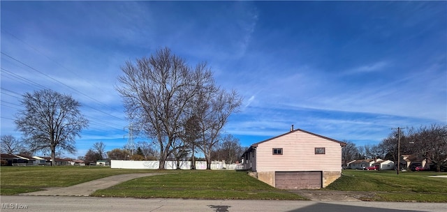 view of home's exterior featuring a yard