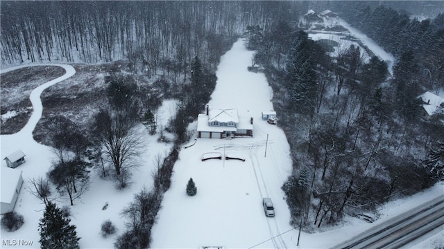 view of snowy aerial view