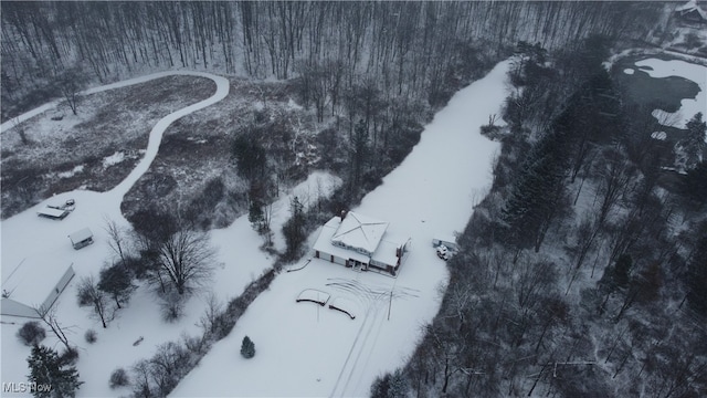 view of snowy aerial view