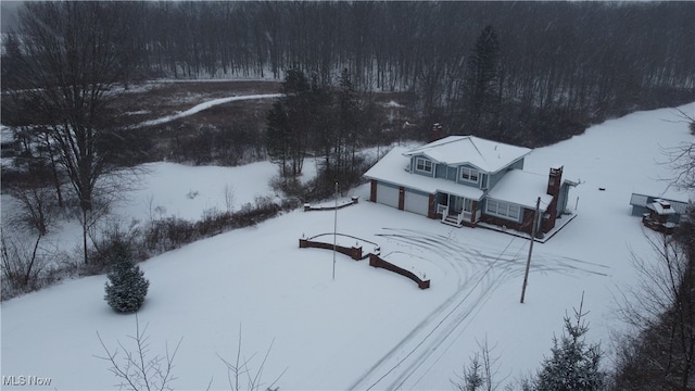 view of snowy aerial view