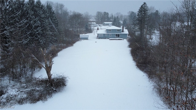 view of snowy aerial view