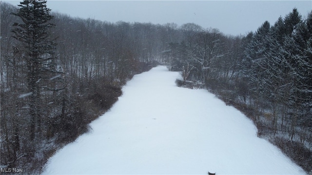 view of snowy aerial view