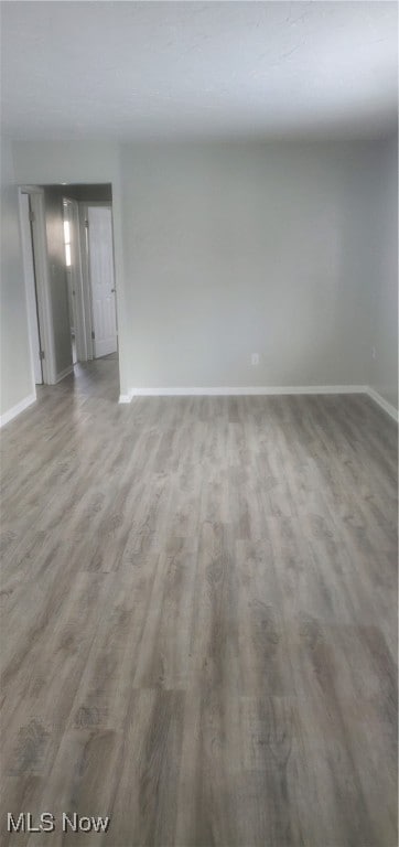 empty room with light wood-type flooring