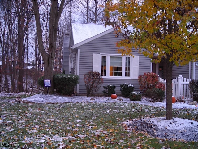 view of snowy exterior