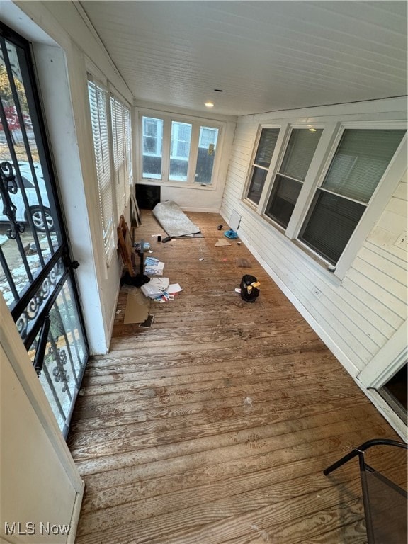 view of unfurnished sunroom