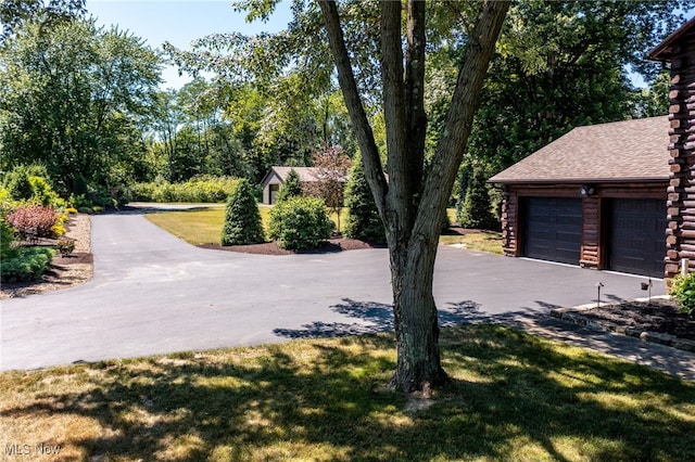 exterior space featuring a garage