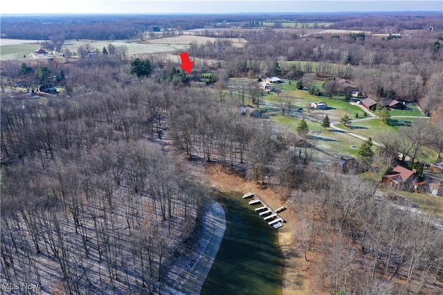 birds eye view of property with a rural view