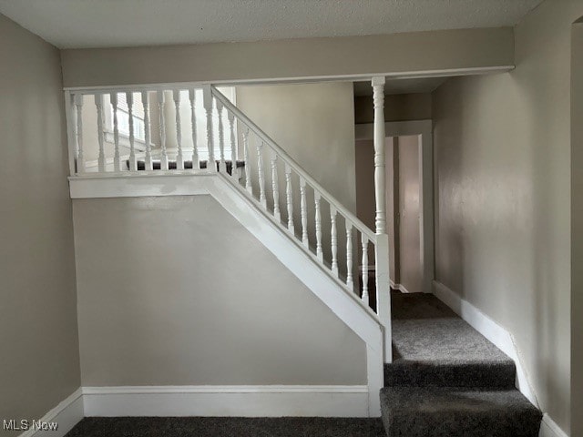 staircase with carpet