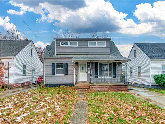 view of front of home featuring covered porch