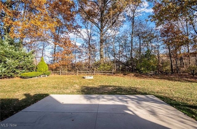 view of yard featuring a patio