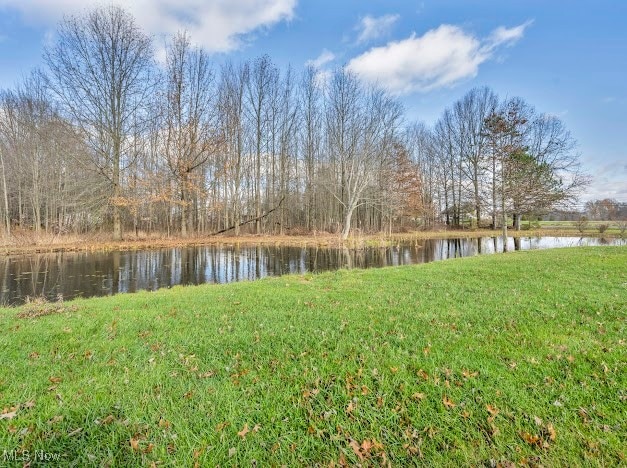 view of yard featuring a water view