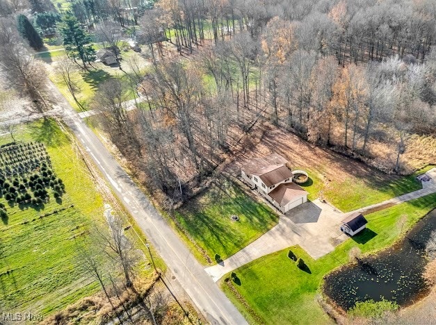 bird's eye view with a rural view