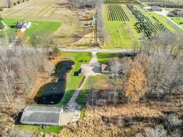 aerial view with a rural view