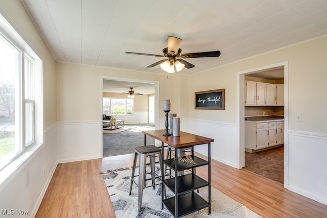 dining room featuring light hardwood / wood-style floors