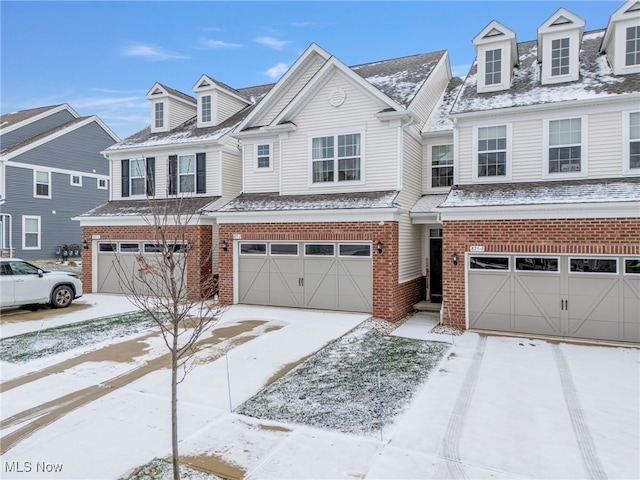 view of front of property featuring a garage