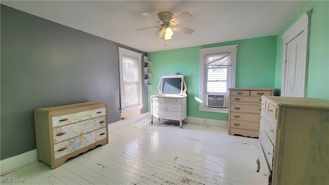119 Euclid Pl, Marietta, OH 45750 - bedroom with light wood finished floors, a ceiling fan, and cooling unit