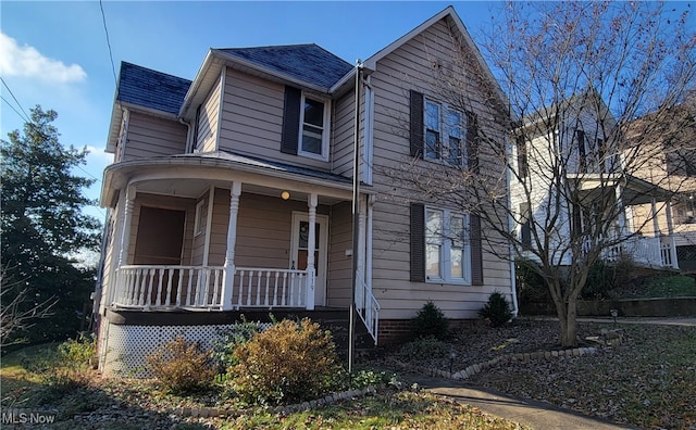 view of front of home with covered porch