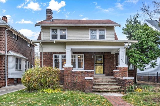 view of front of property featuring a porch