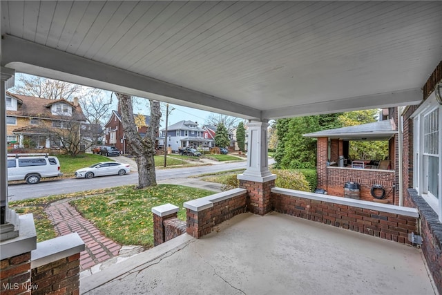 view of patio with a porch