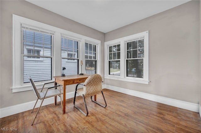 office featuring hardwood / wood-style floors