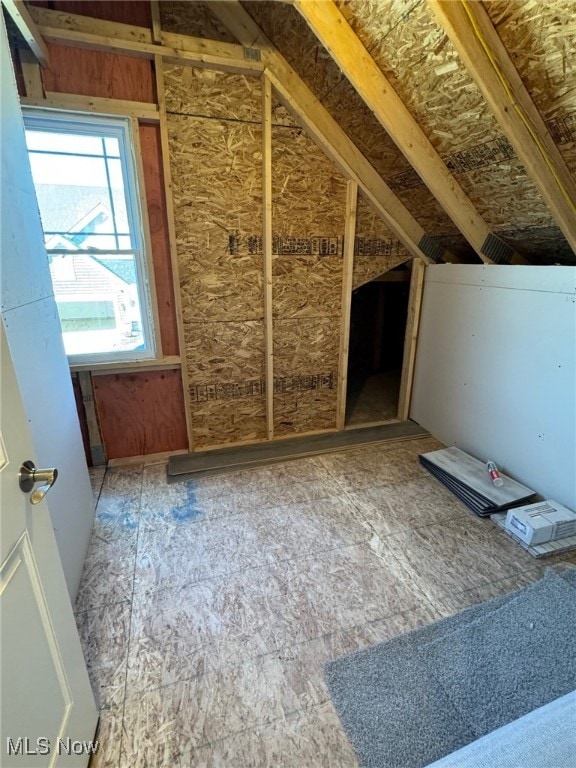 view of unfinished attic