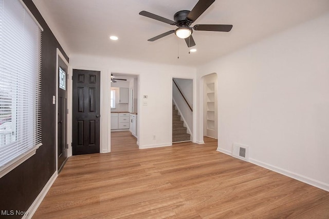 interior space with light hardwood / wood-style flooring