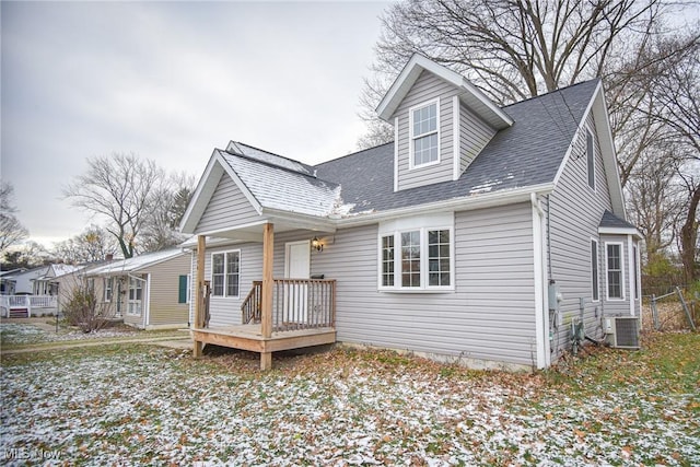 view of front of house with central AC