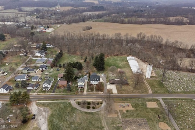 aerial view featuring a rural view