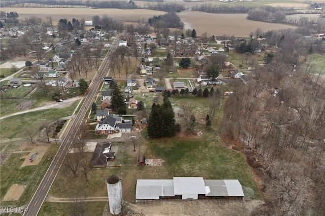 aerial view with a rural view