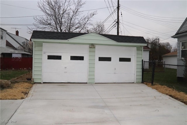 view of garage