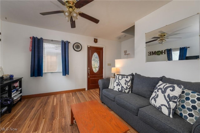 living room featuring hardwood / wood-style flooring