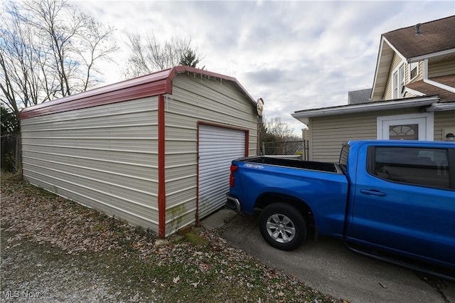 view of garage